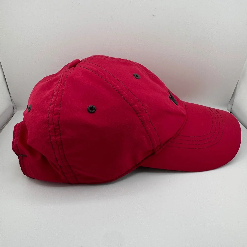 Nike Golf Hat Unisex One Size Red Excellent Adjustable Swoosh Ripstop Cap